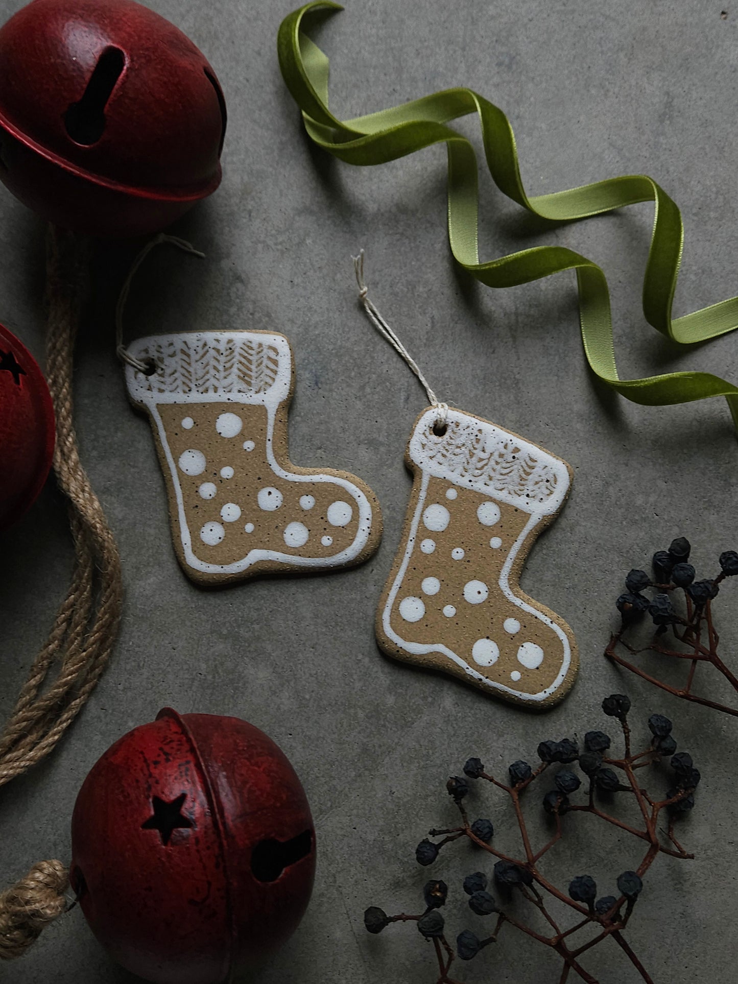 Ornament - Stocking with Polka Dots